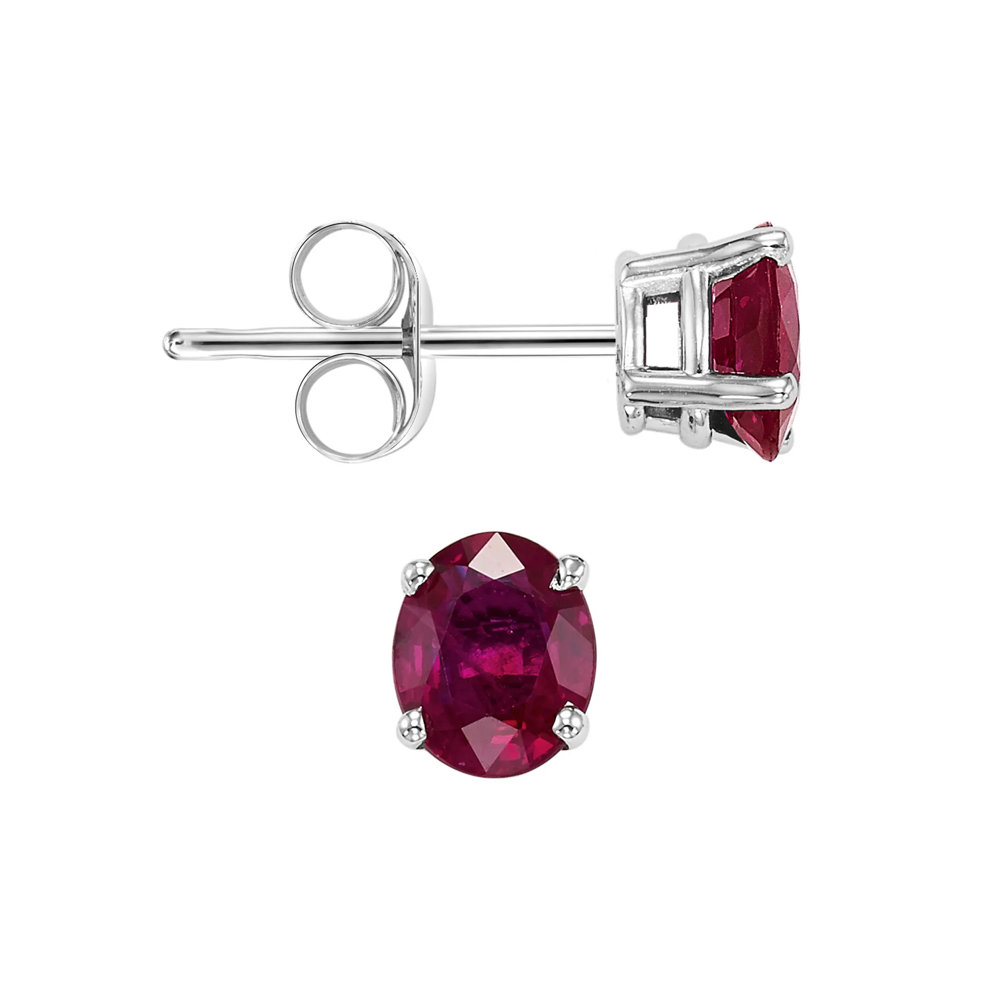 14Kt White Gold Ruby 7/8Ctw Earring
