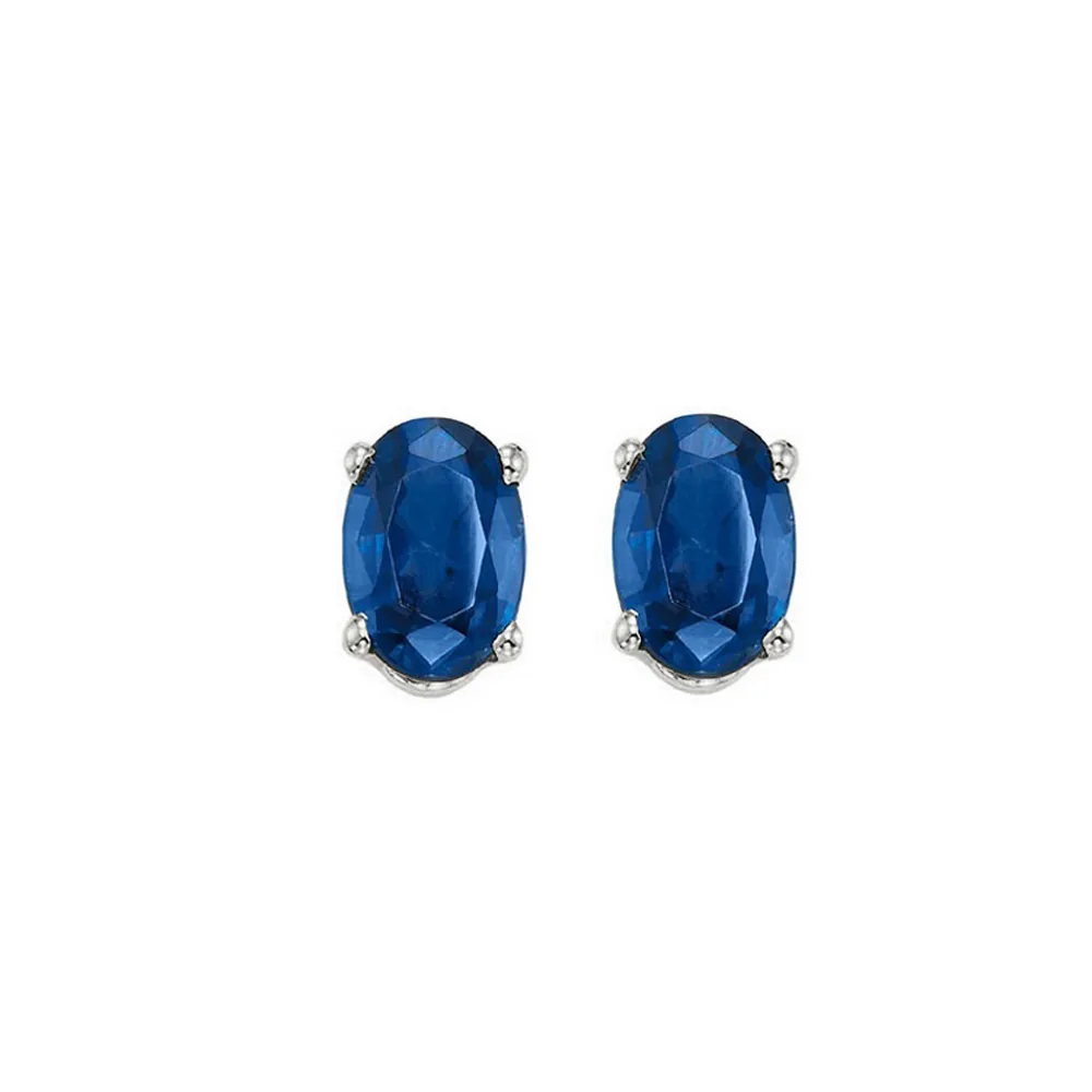 14Kt White Gold Sapphire 1Ctw Earring view 2