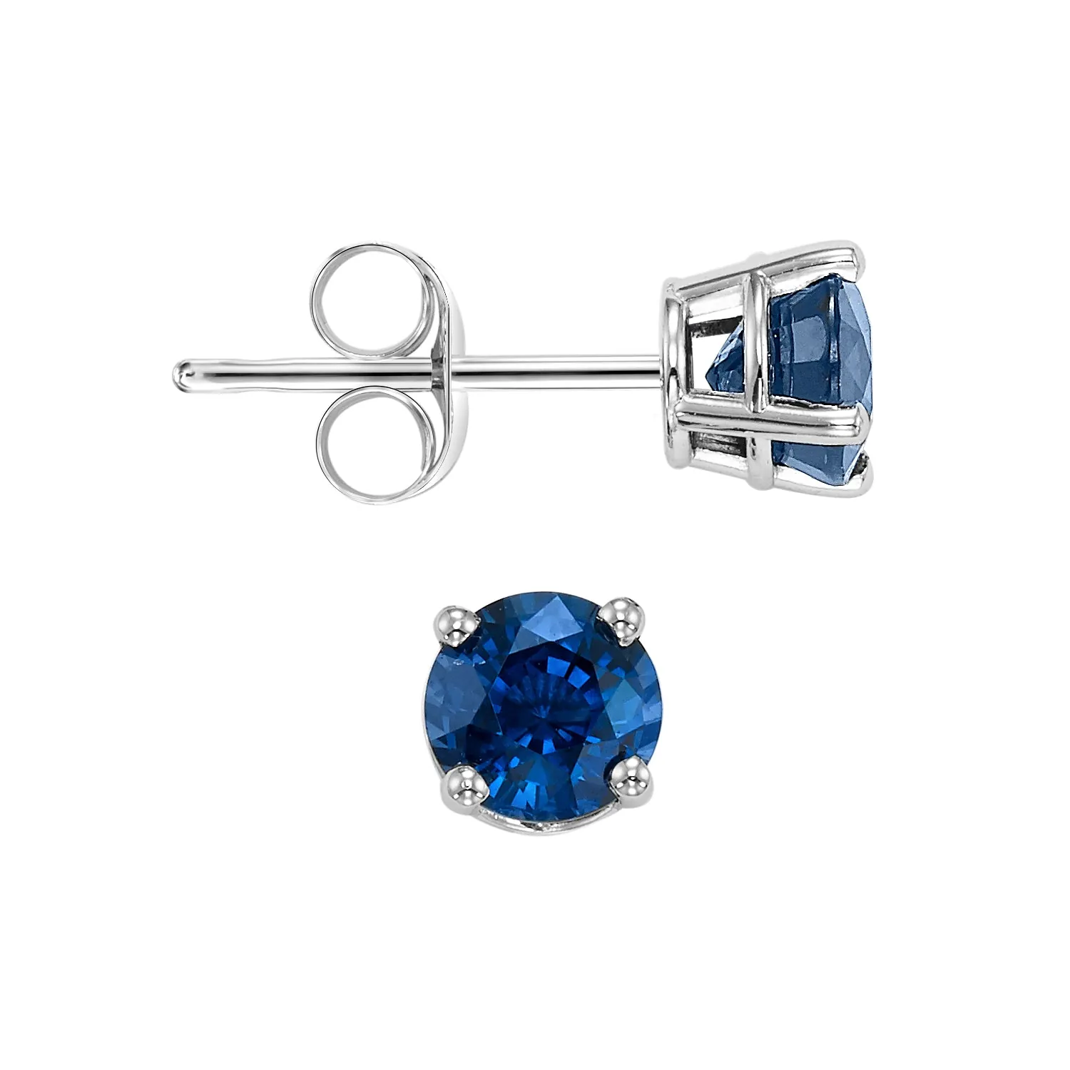 14Kt White Gold Sapphire 1Ctw Earring
