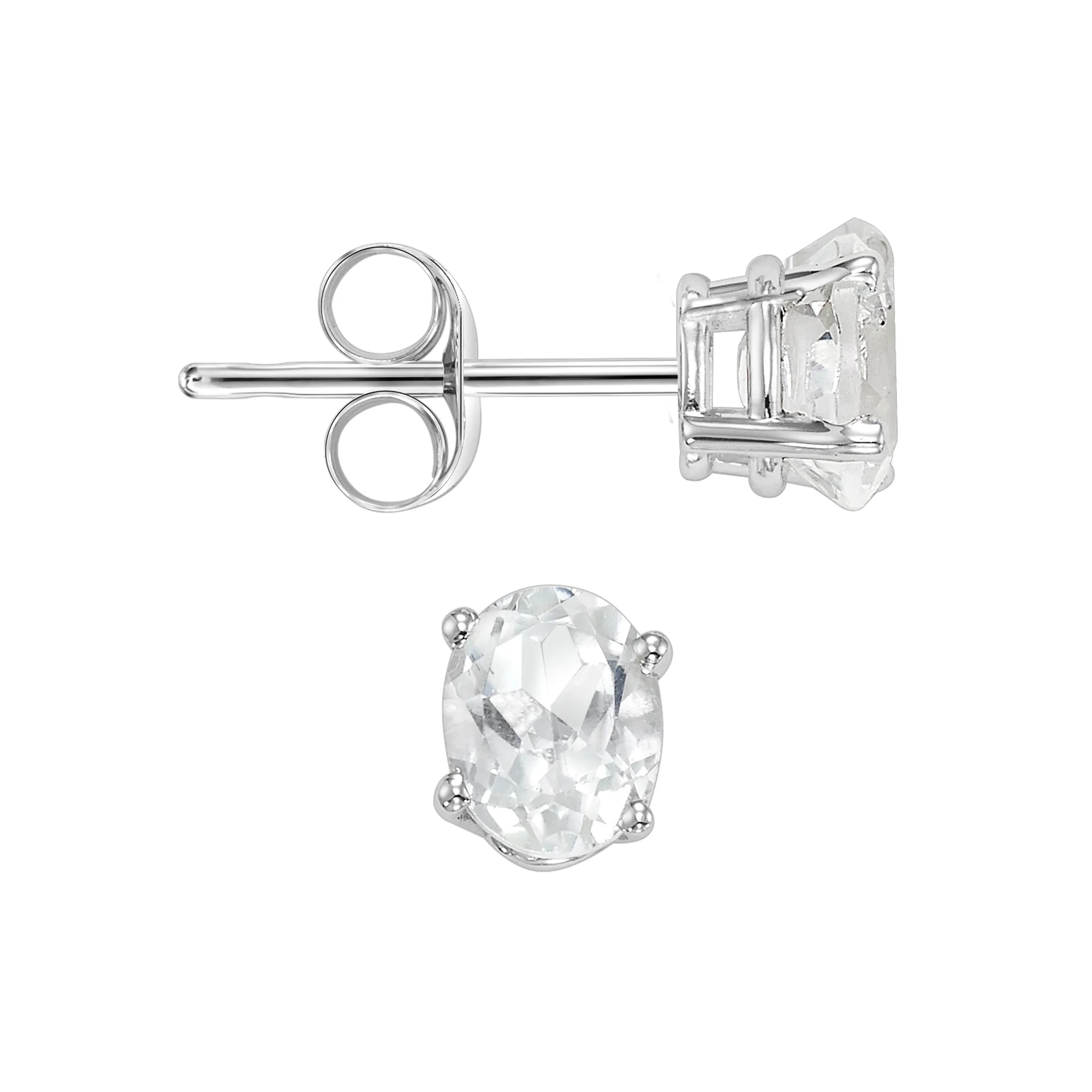 14Kt White Gold White Topaz 1/2Ctw Earring