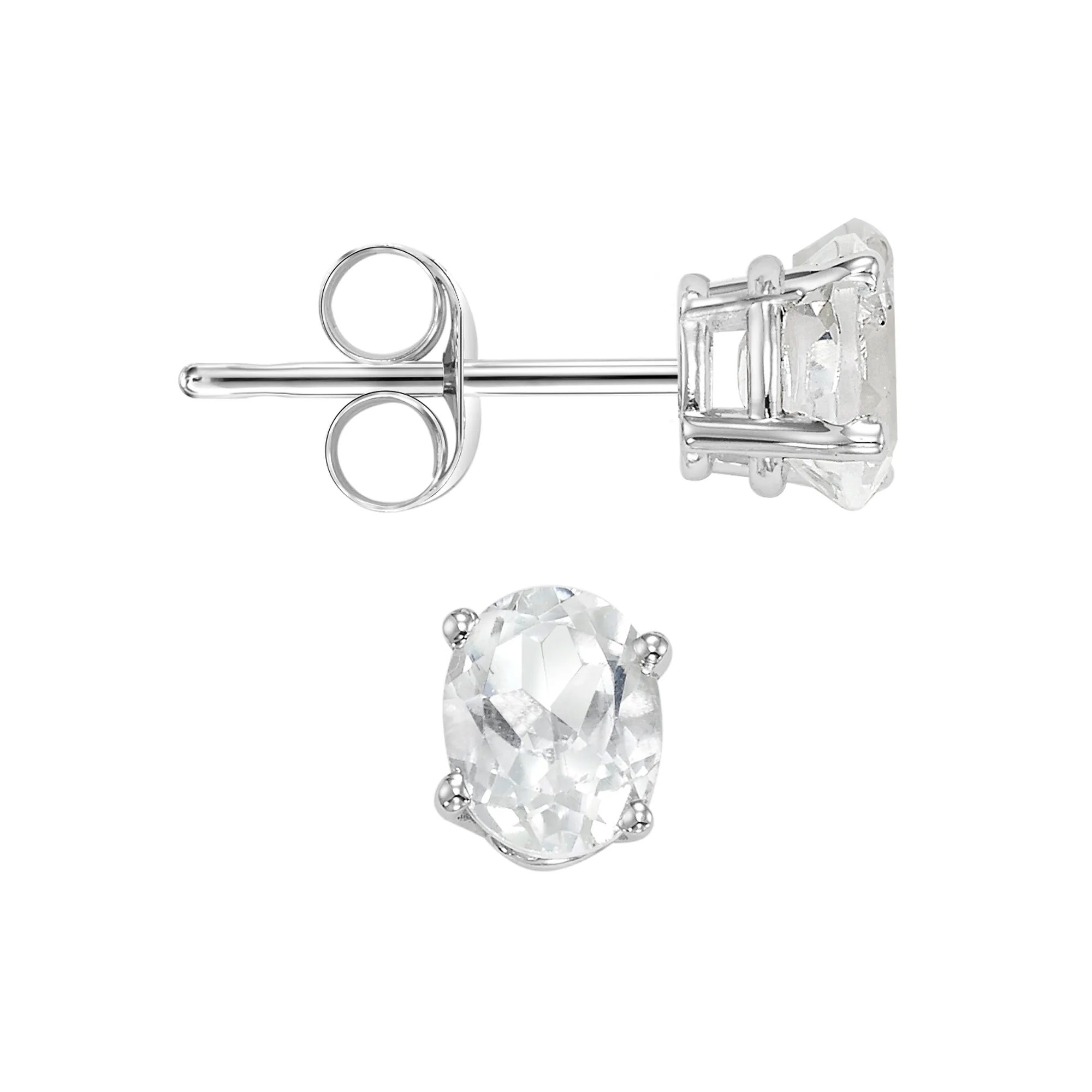 14Kt White Gold White Topaz 1Ctw Earring