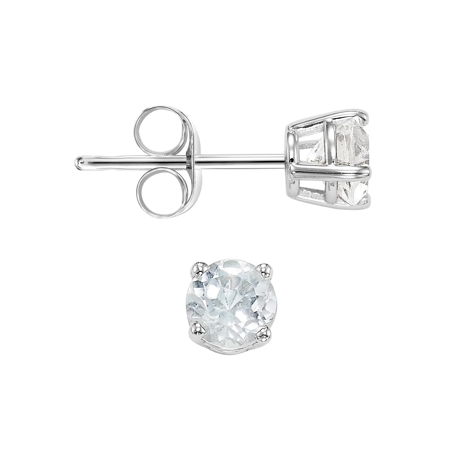 14Kt White Gold White Topaz 1Ctw Earring
