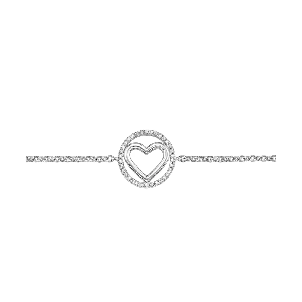 Silver White Diamond 1/10Ctw Bracelet view 2