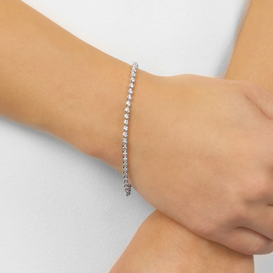 14Kt White Gold Diamond 1Ctw Bracelet view 2
