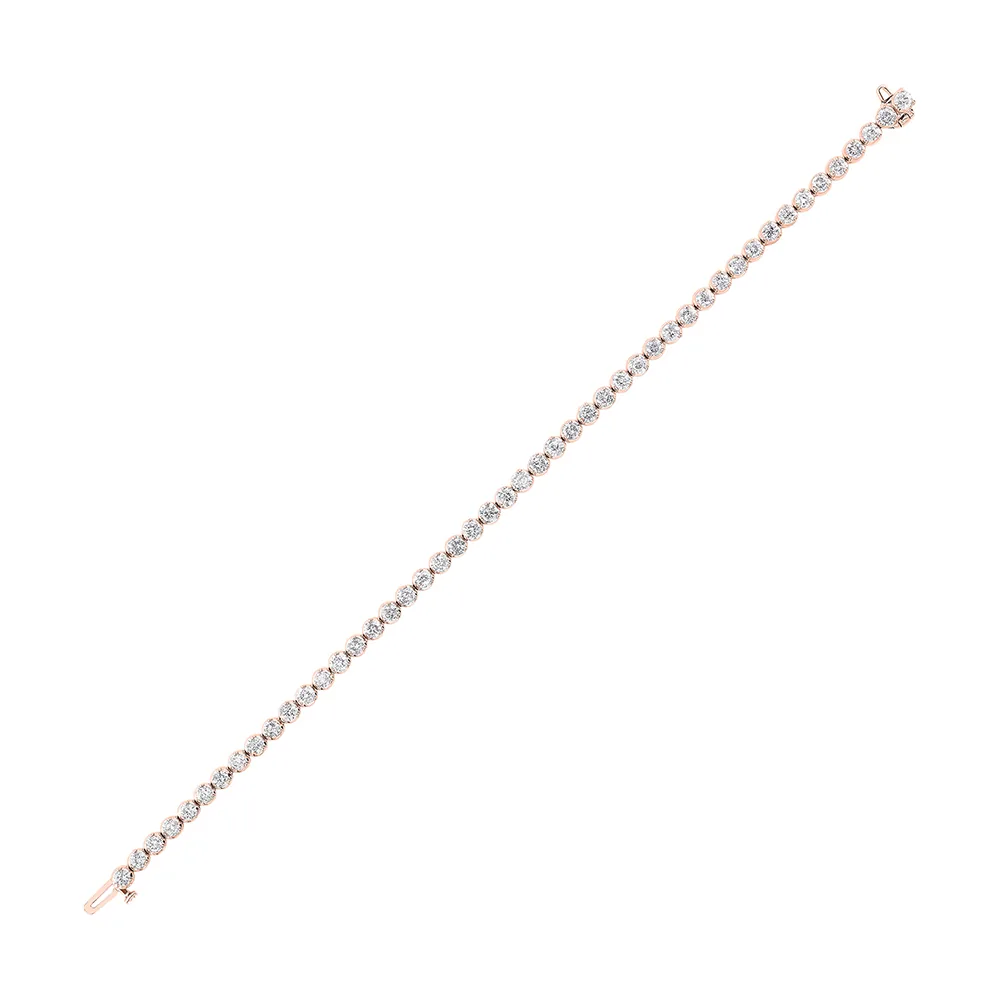 14Kt Rose Gold Diamond 3Ctw Bracelet