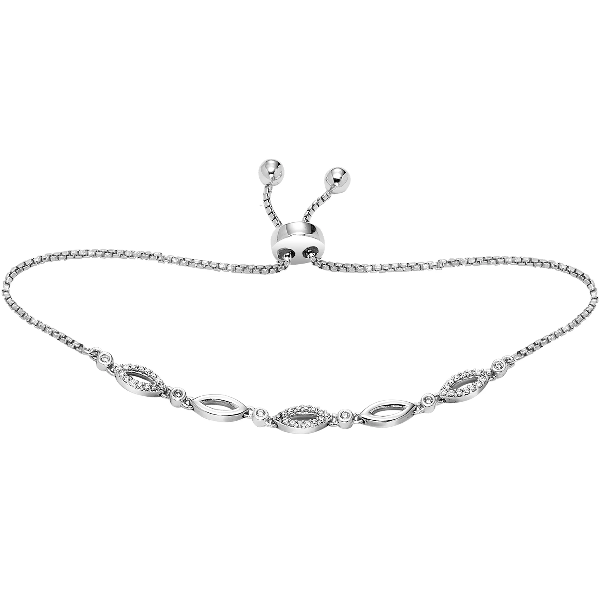 Silver Diamond 1/8Ctw Bracelet view 2