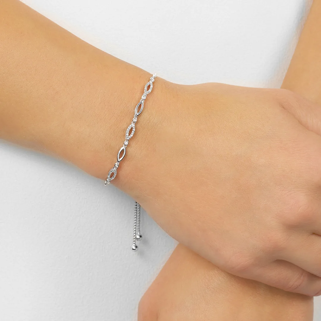 Silver Diamond 1/8Ctw Bracelet view 3