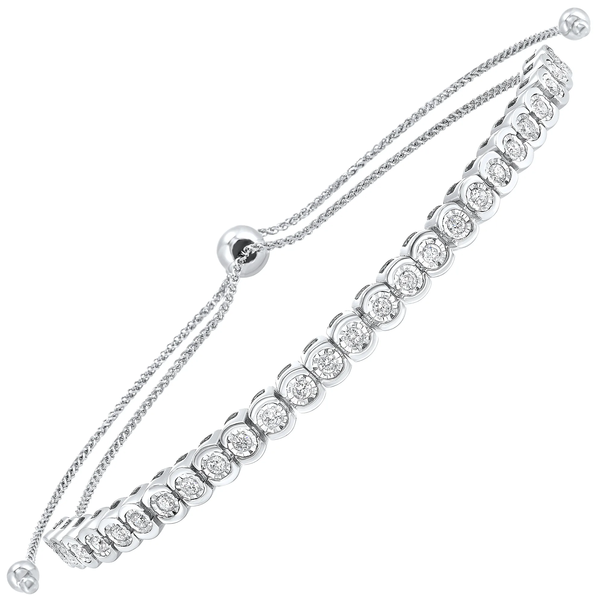 10Kt White Gold Diamond 1/2Ctw Bracelet