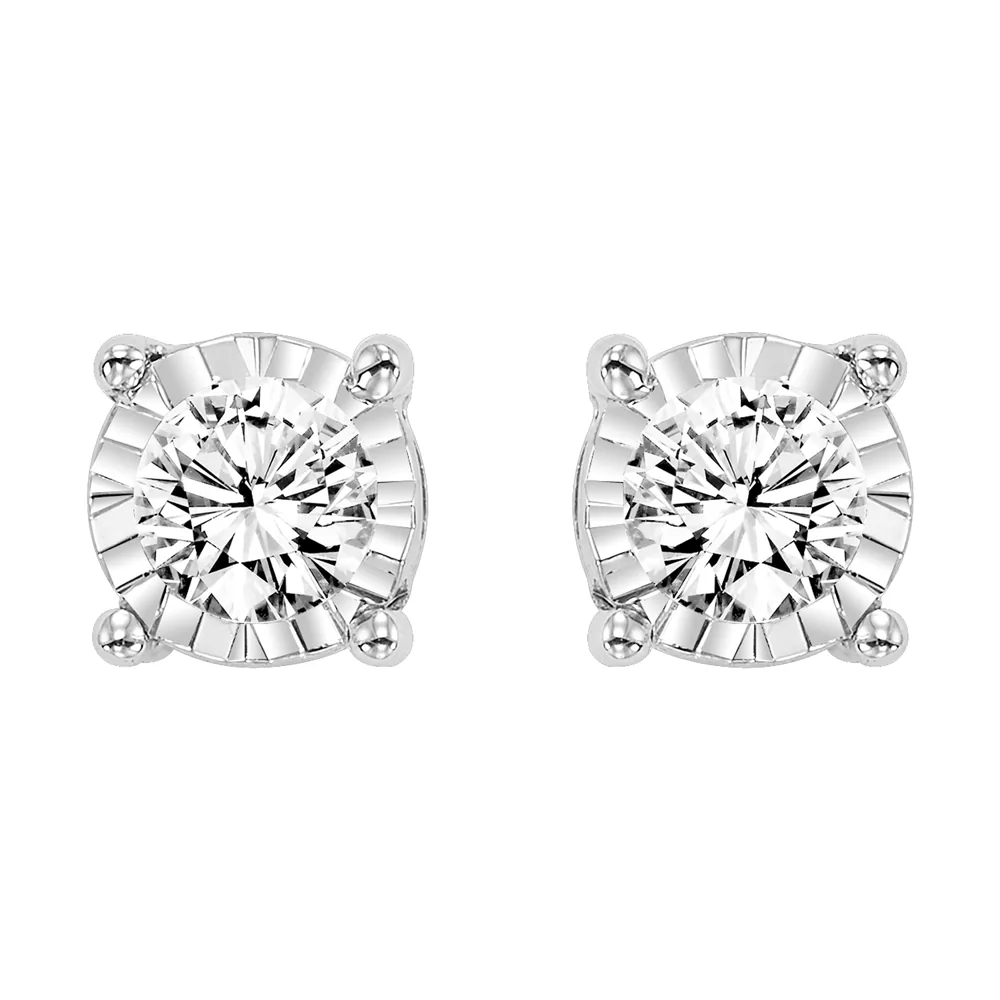 14Kt White Gold Diamond 1/10Ctw Earring