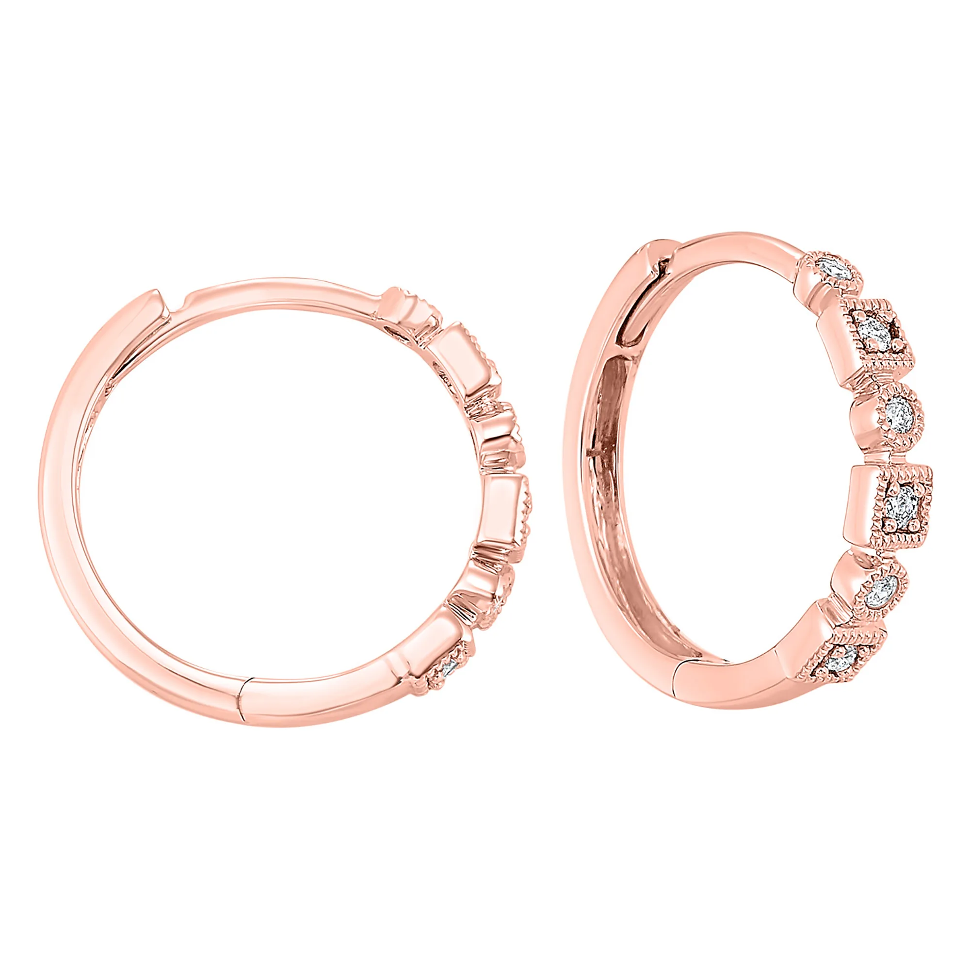 14Kt Rose Gold Diamond 1/8Ctw Earring