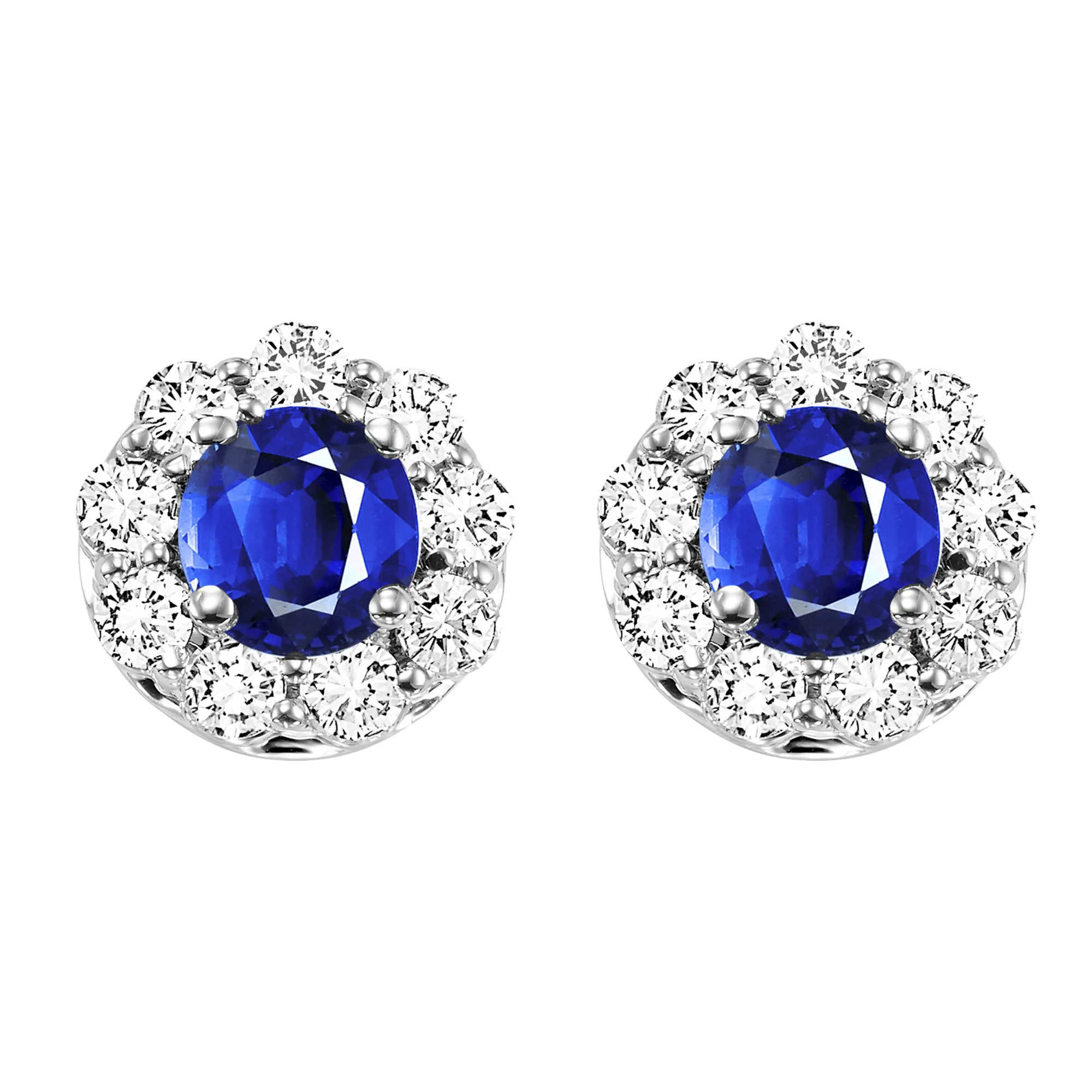 14Kt White Gold Diamond 7/8Ctw & Tanzanite 1/2Ctw Earring