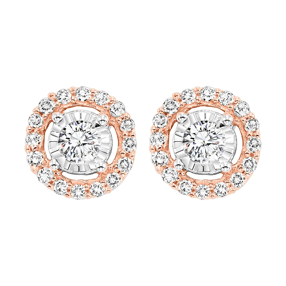 14Kt Rose Gold Diamond 1Ctw Earring