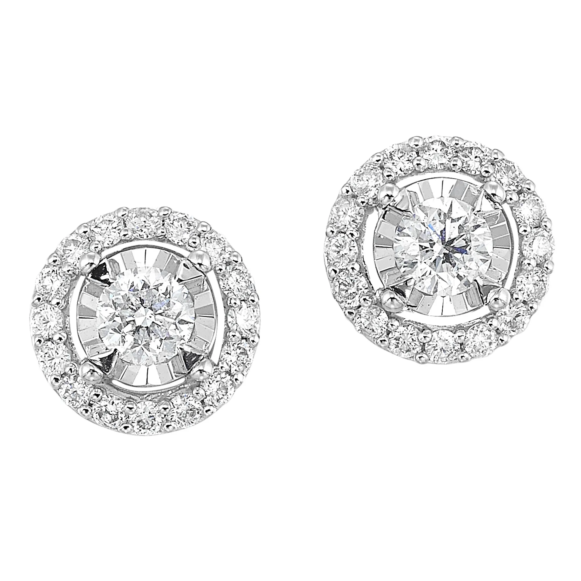 14Kt White Gold Diamond 1Ctw Earring
