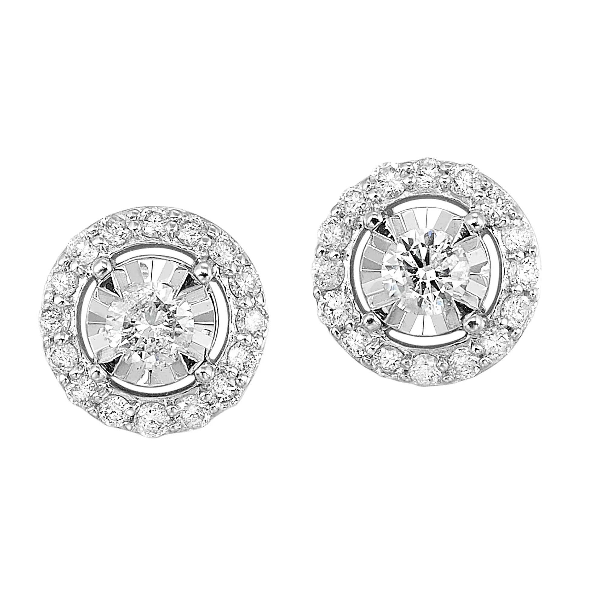 14Kt White Gold Diamond 3/4Ctw Earring