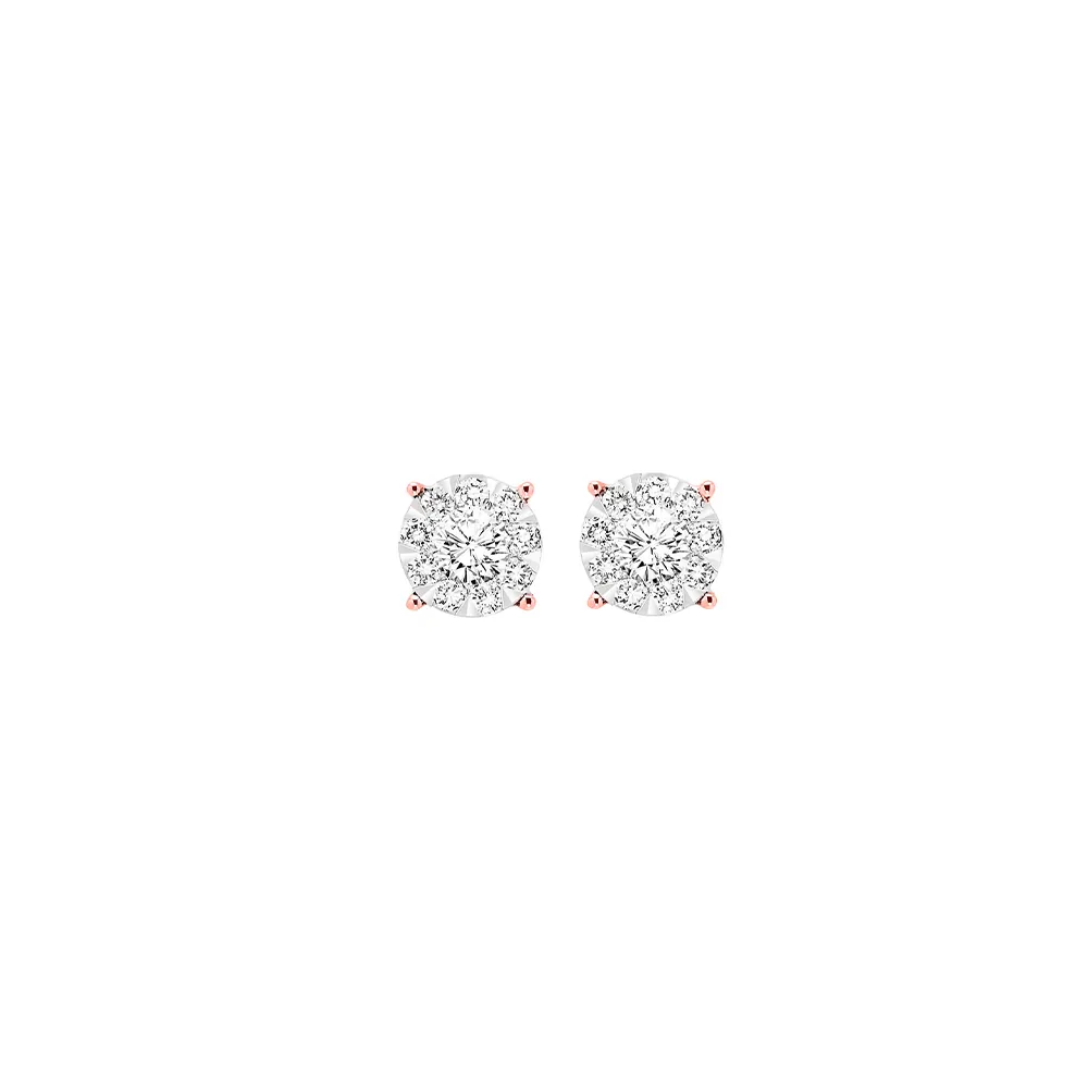 14Kt Rose Gold Diamond 1/4Ctw Earring