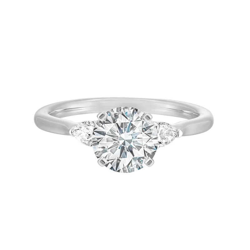 14Kt White Semi Mount 1/3Ctw For 1Ctw Round Center