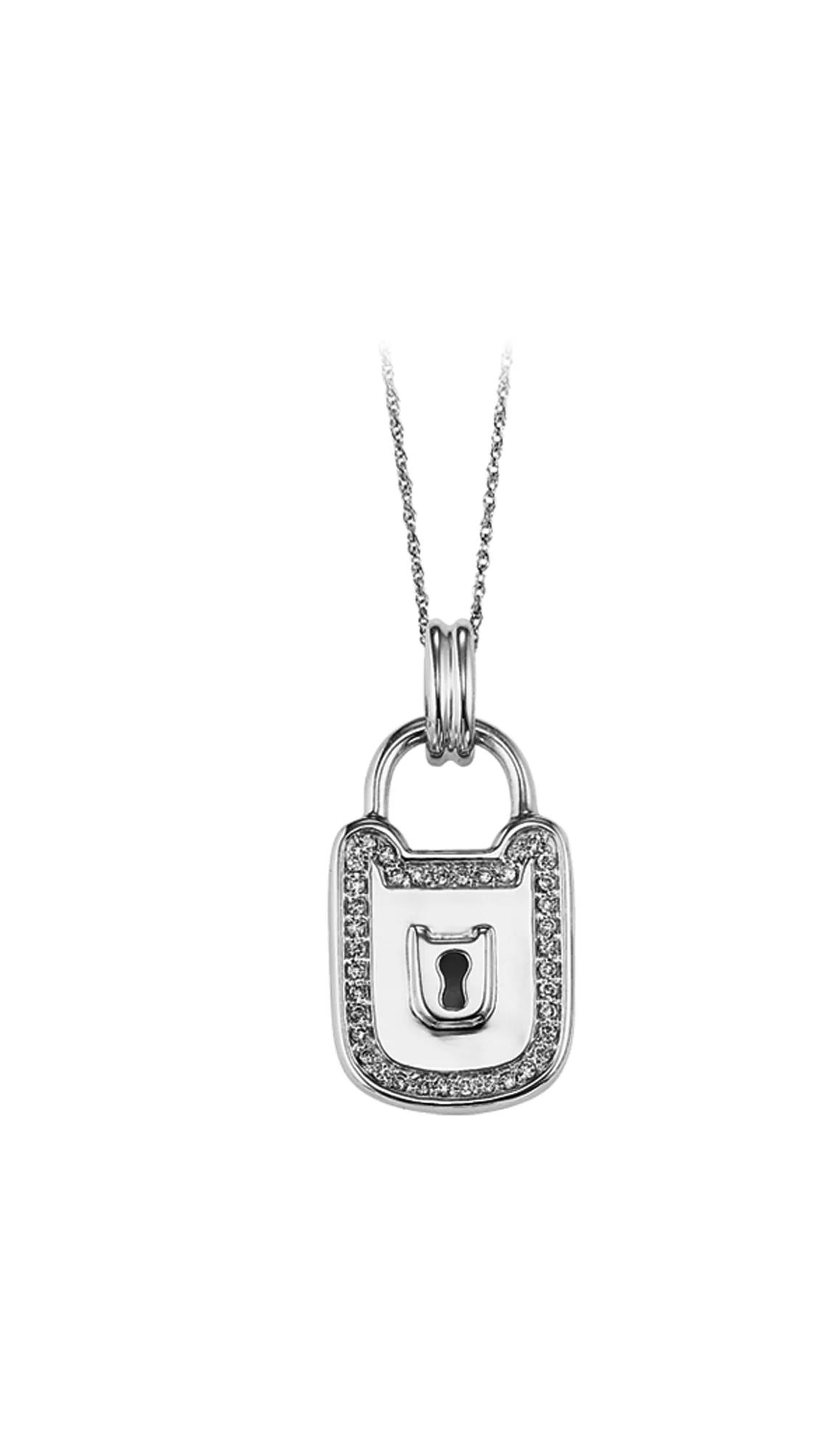Silver White Diamond 1/10Ctw Pendant