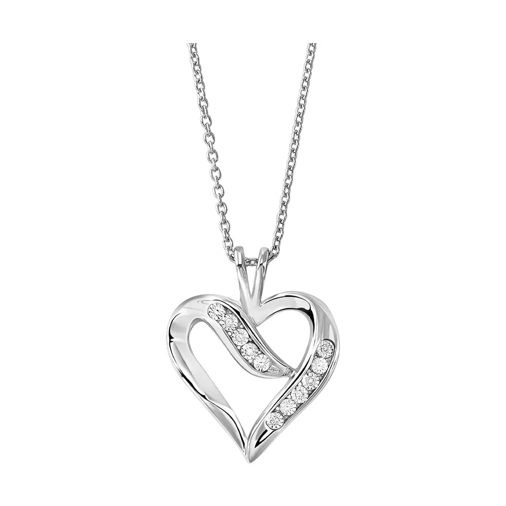 Silver Diamond 1/50Ctw Pendant