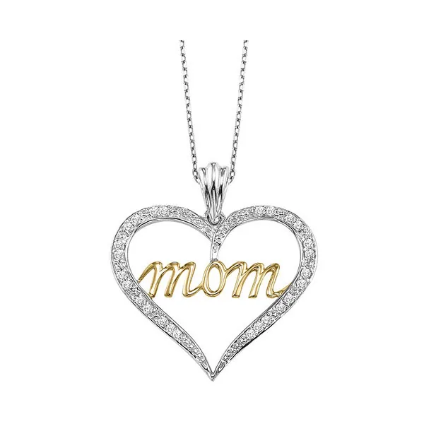 Silver White Yellow Diamond 1/15Ctw Pendant