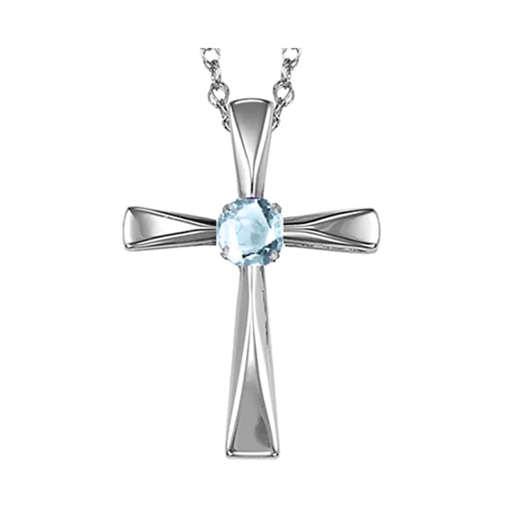 Silver Aquamarine 1/5Ctw Pendant