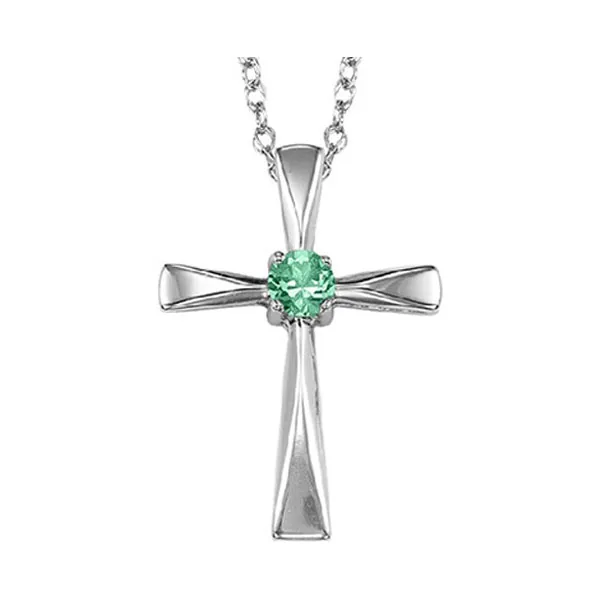 Silver White Emerald 1/5Ctw Pendant