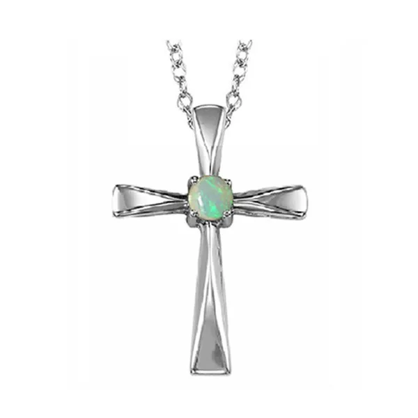 Silver White Opal 1/8Ctw Pendant