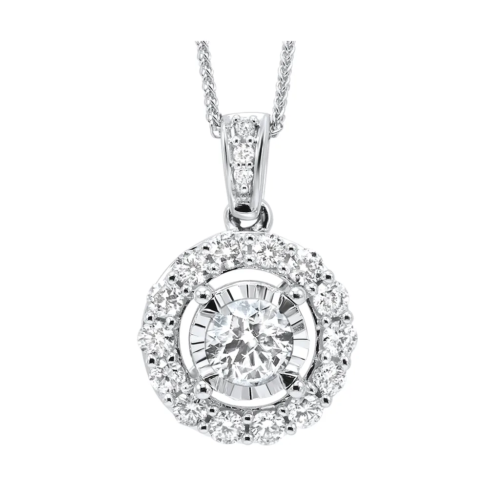 14Kt White Gold Diamond 1/4Ctw Pendant