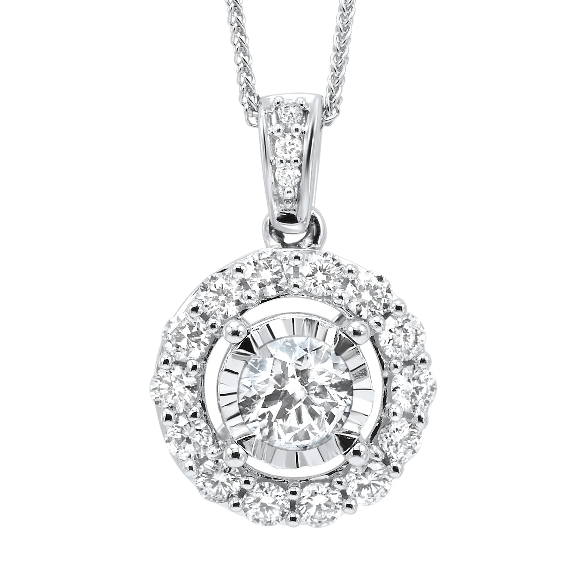 14Kt White Gold Diamond 1/2Ctw Pendant