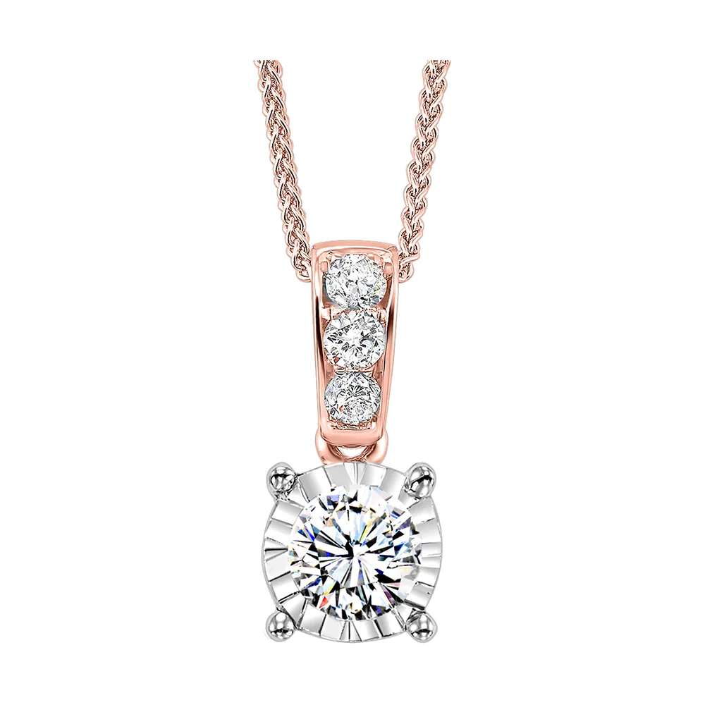 14Kt Rose Gold Diamond 1/10Ctw Pendant