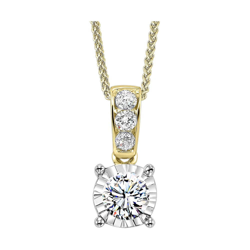 14Kt Yellow Gold Diamond 1/10Ctw Pendant