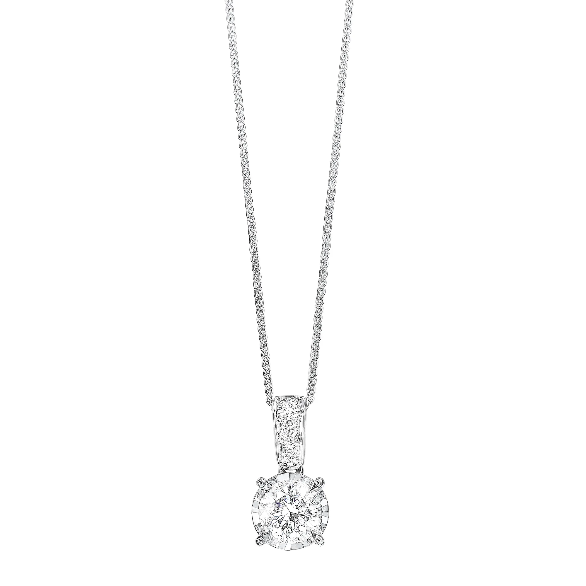 14Kt White Gold Diamond 1Ctw Pendant