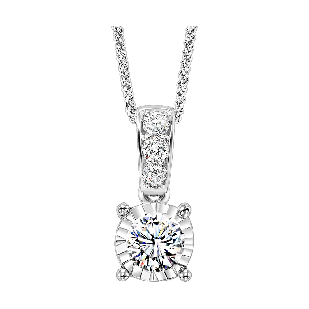 14Kt White Gold Diamond 3/4Ctw Pendant