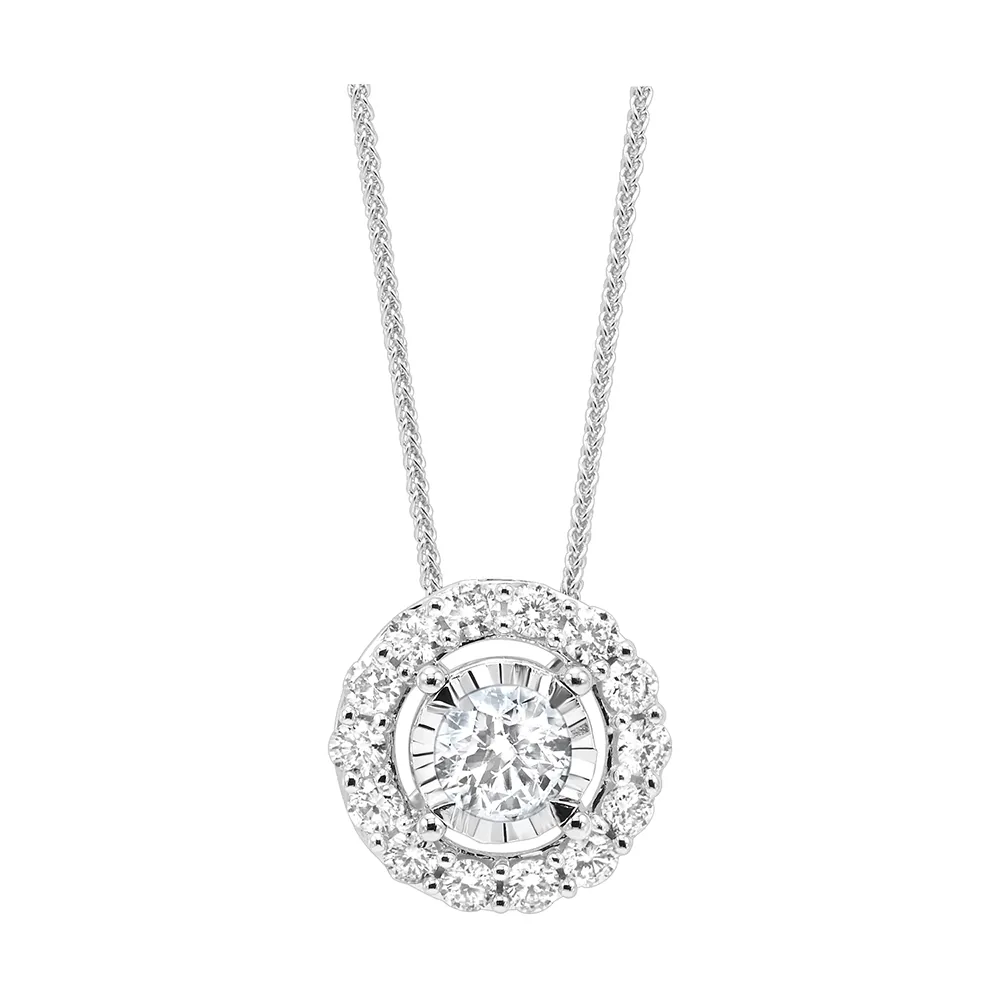 14Kt White Gold Diamond 1/3Ctw Pendant