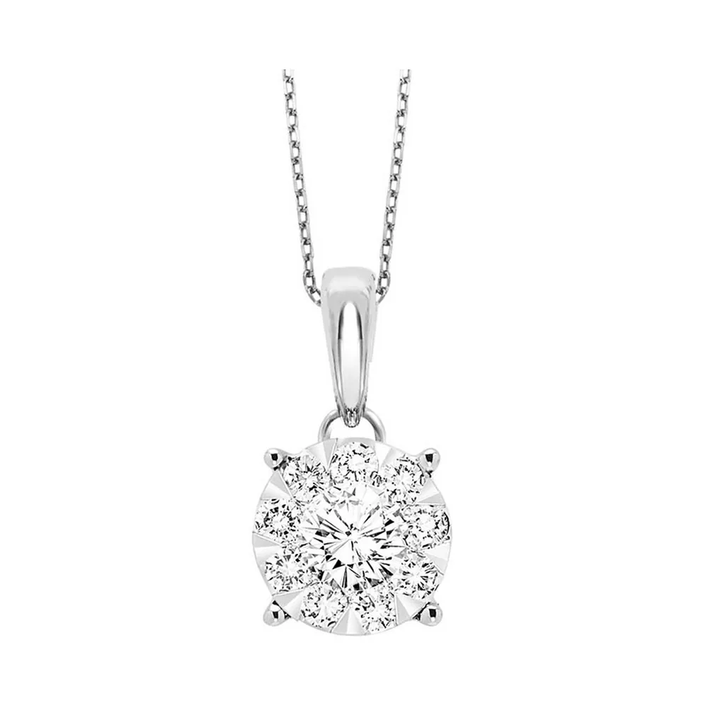 14Kt White Gold Diamond 1/2Ctw Pendant