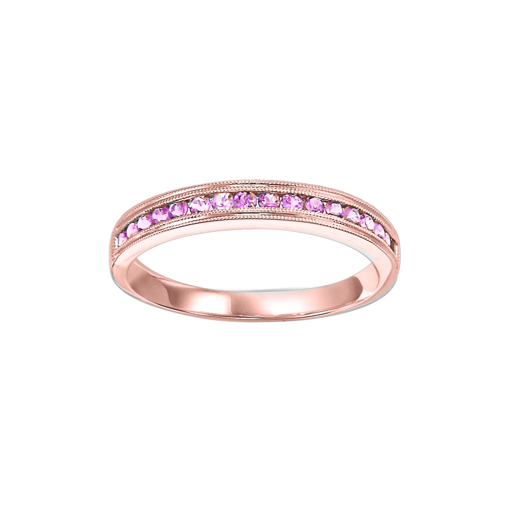 10Kt Rose Gold & Pink Sapphire 1/3Ctw Ring