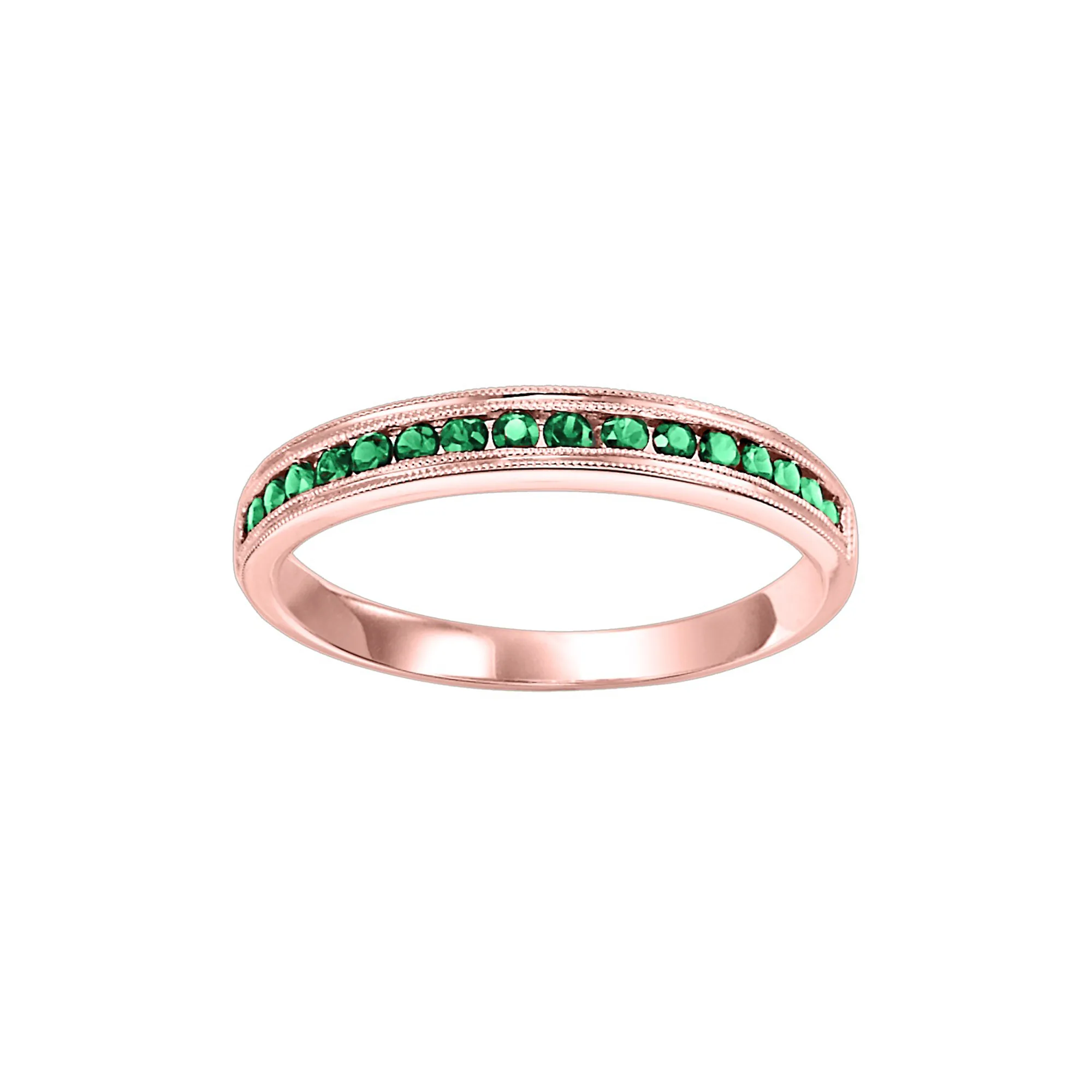 10Kt Rose Gold Emerald 1/3Ctw Ring