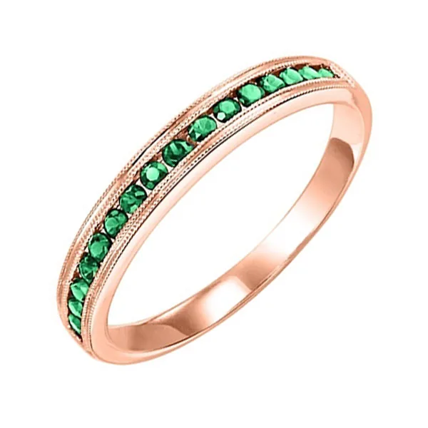 14Kt Rose Gold & Emerald 1/3Ctw Ring