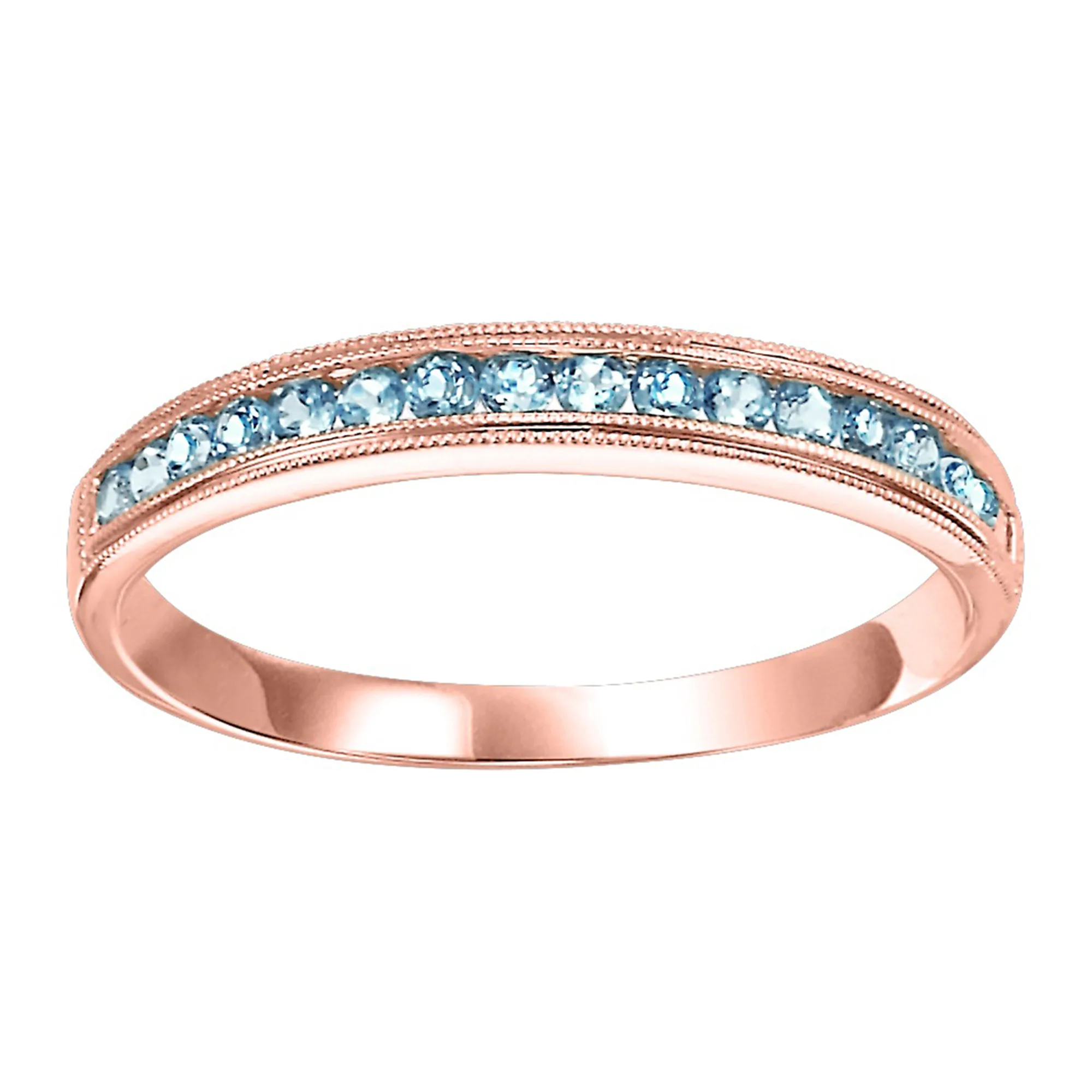 10Kt Rose Gold Blue Topaz 1/3Ctw Ring