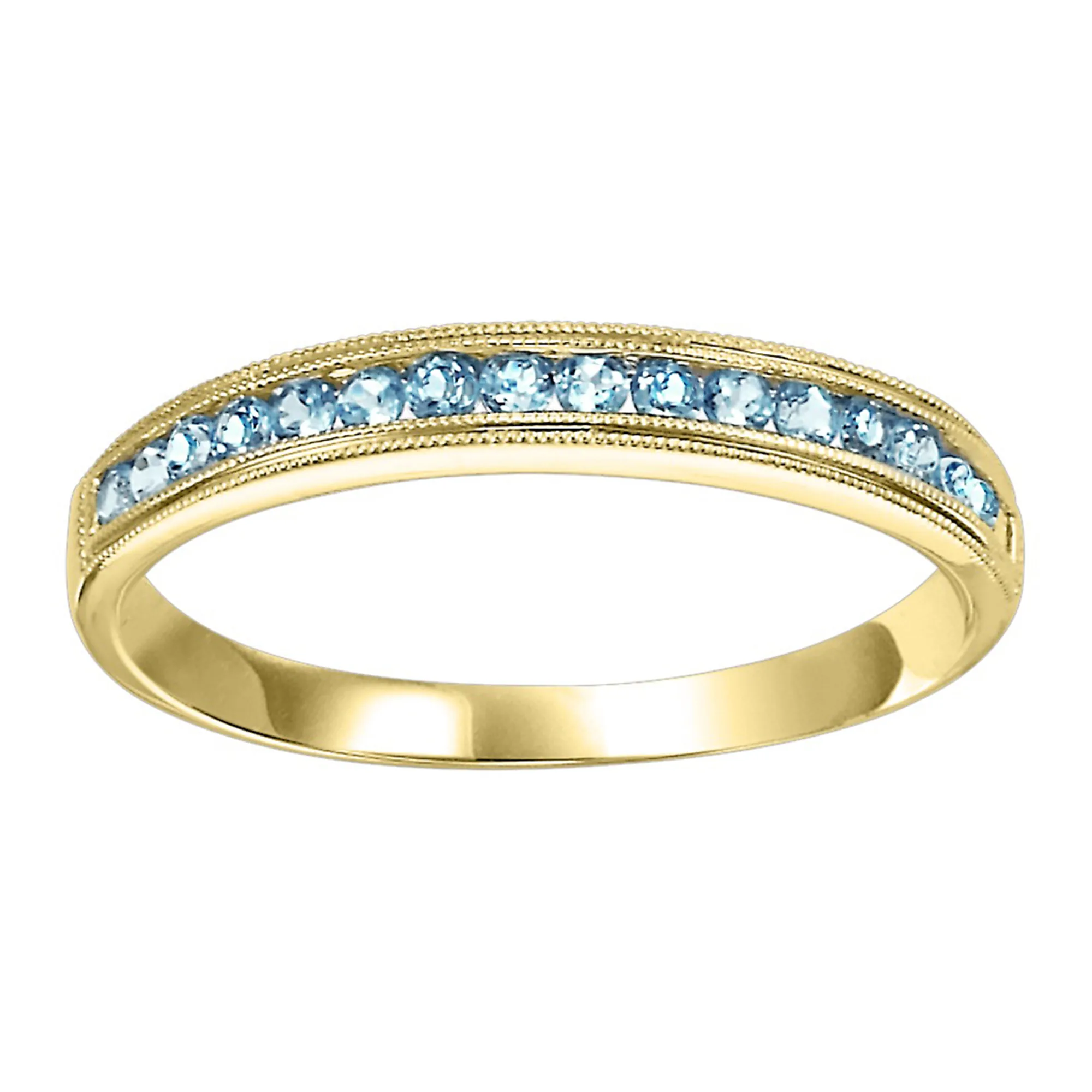 10Kt Yellow Gold & Blue Topaz 1/3Ctw Ring