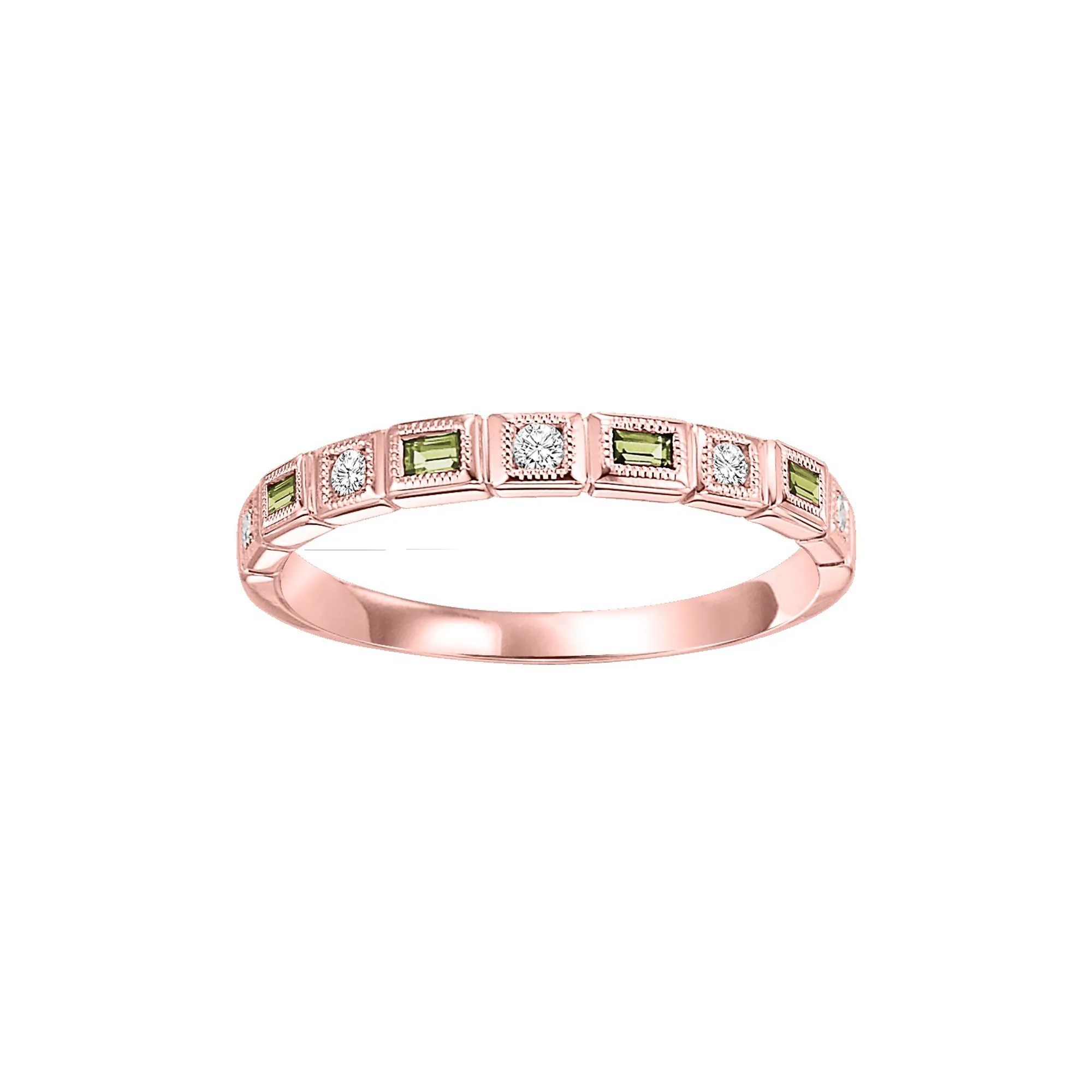 14Kt Rose Gold Diamond 1/10Ctw & Citrine 1/8Ctw Ring