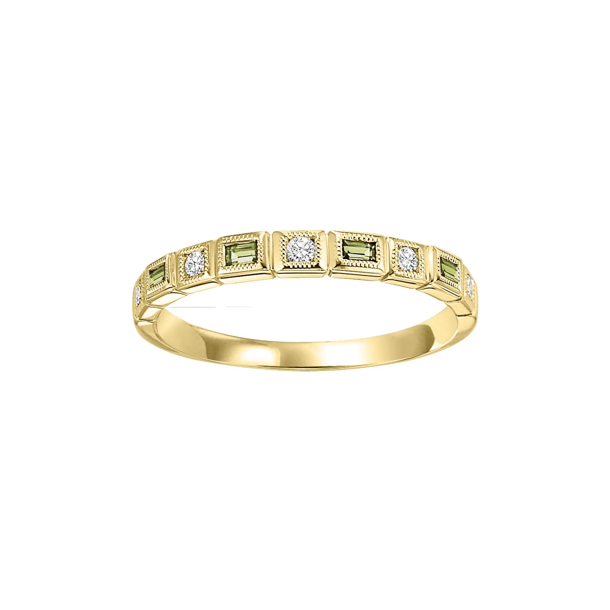 14Kt Yellow Gold Diamond 1/10Ctw & Citrine 1/8Ctw Ring