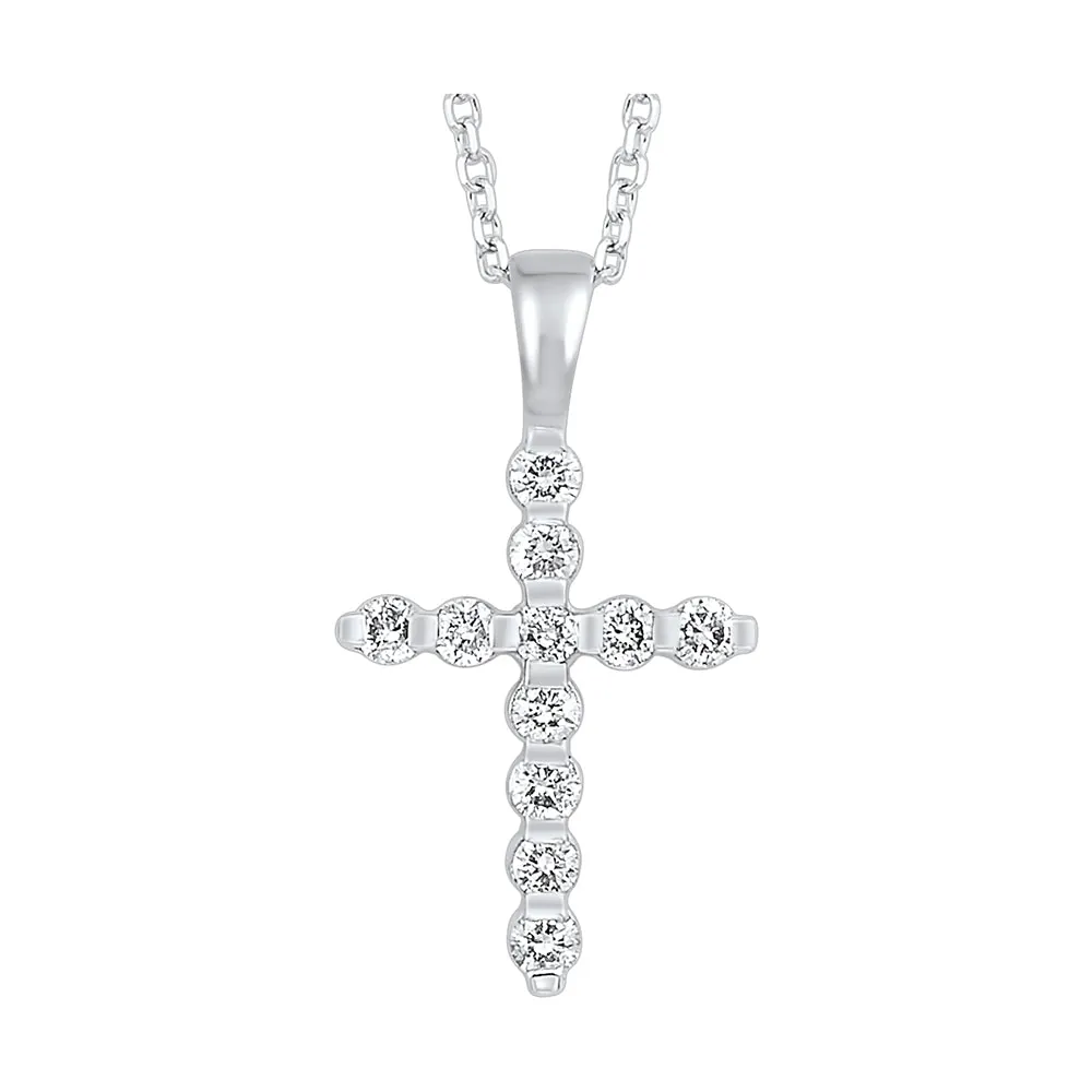 14Kt White Gold Diamond 1/4Ctw Pendant