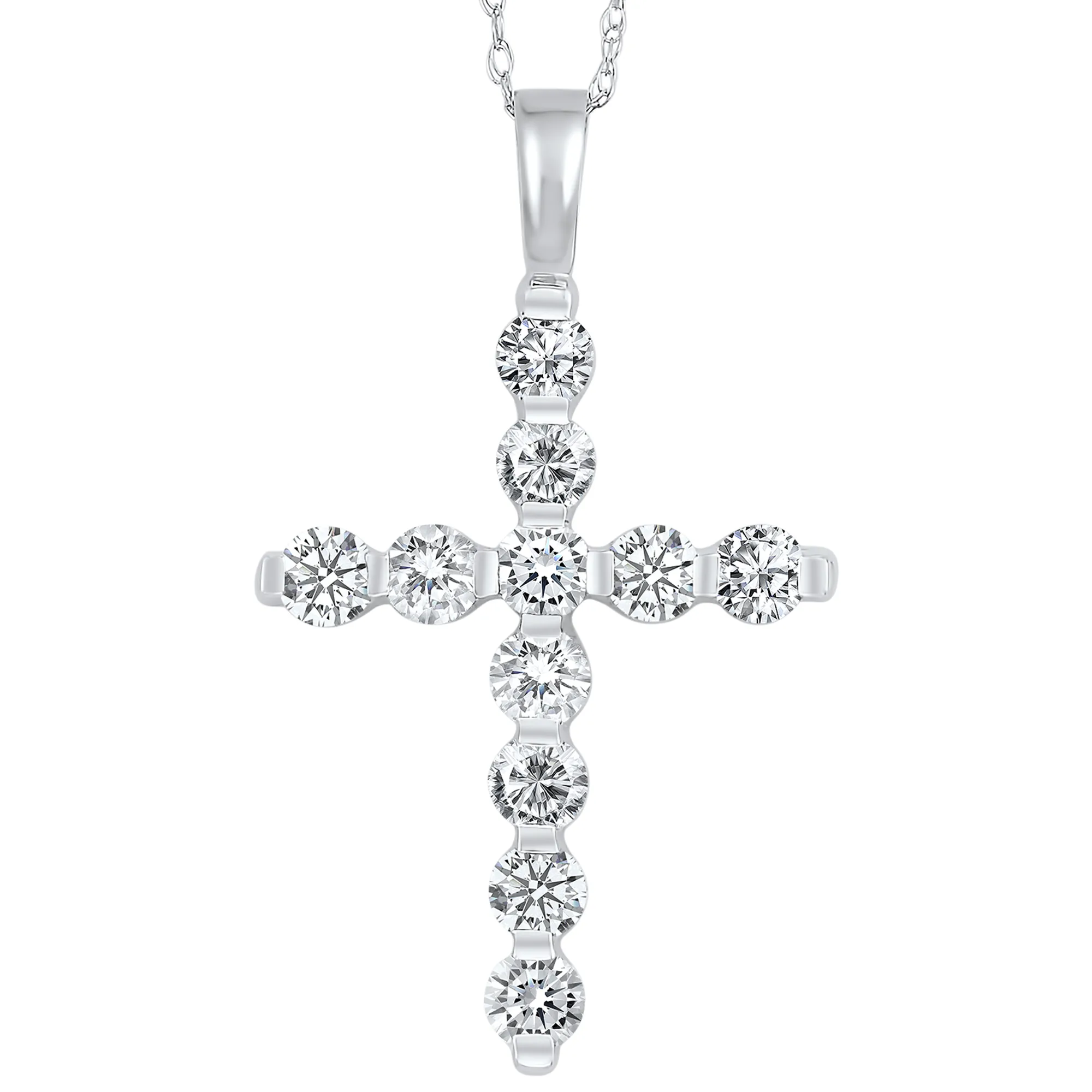 14Kt White Gold Diamond 1Ctw Pendant