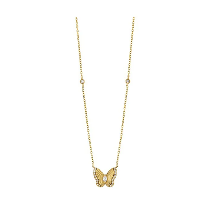 14Kt Yellow Gold Diamond 1/10Ctw Necklace