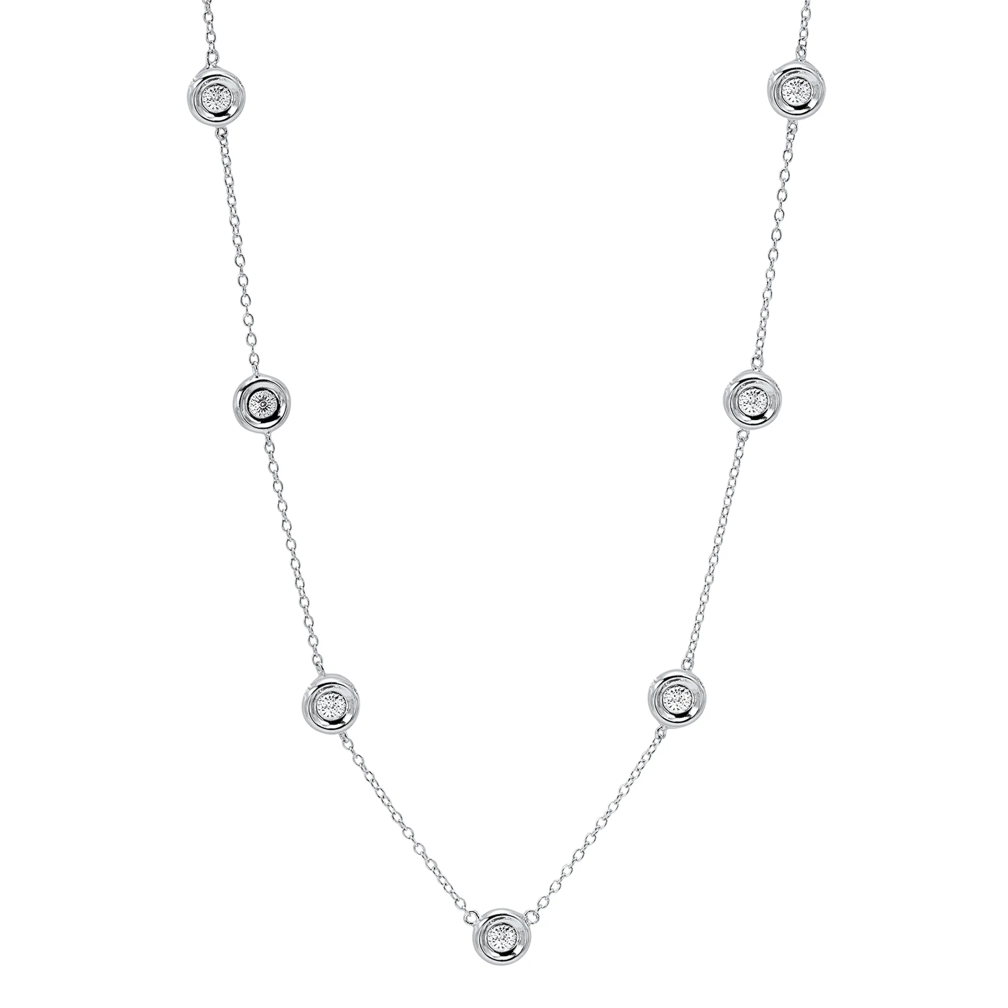 Silver Diamond 1/50Ctw Necklace