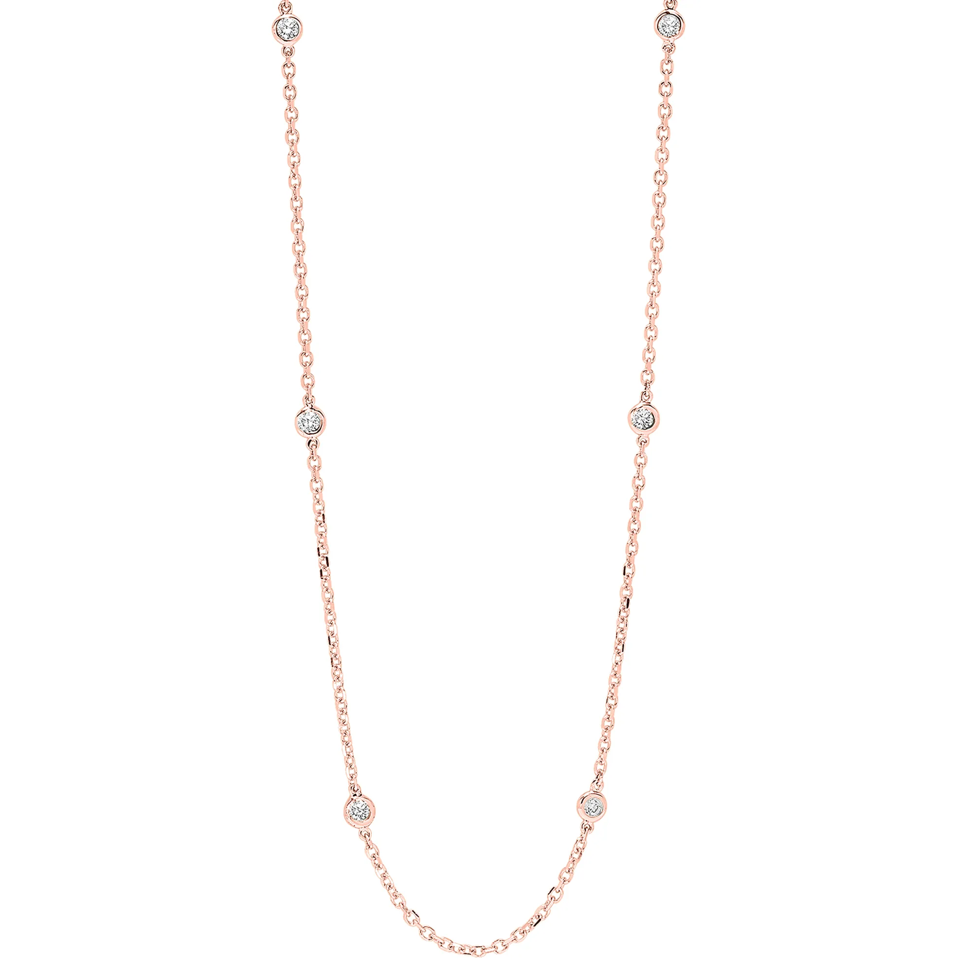 14Kt Rose Gold Diamond 1/2Ctw Necklace