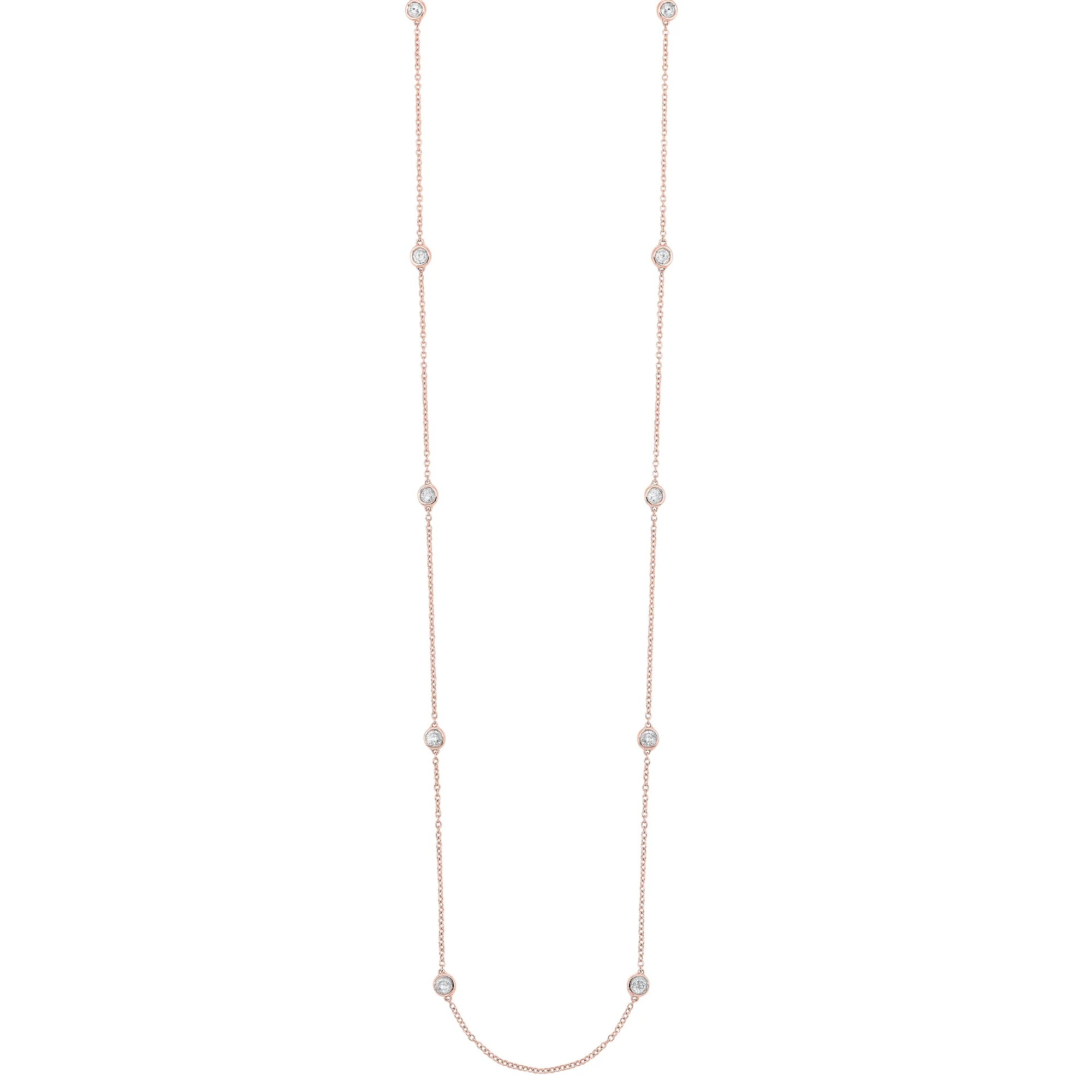 14Kt Rose Gold Diamond 3/4Ctw Necklace