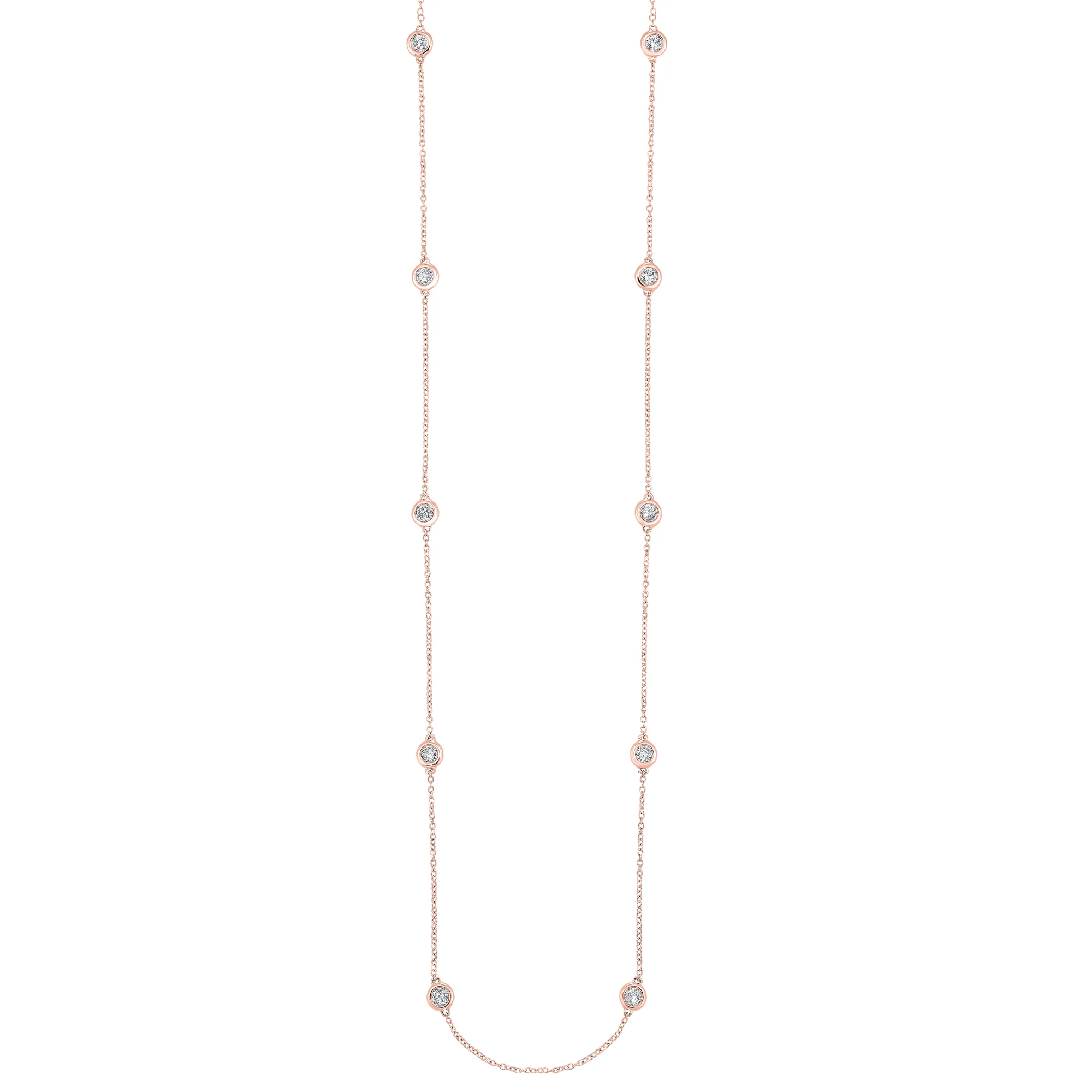14Kt Rose Gold Diamond 1Ctw Necklace