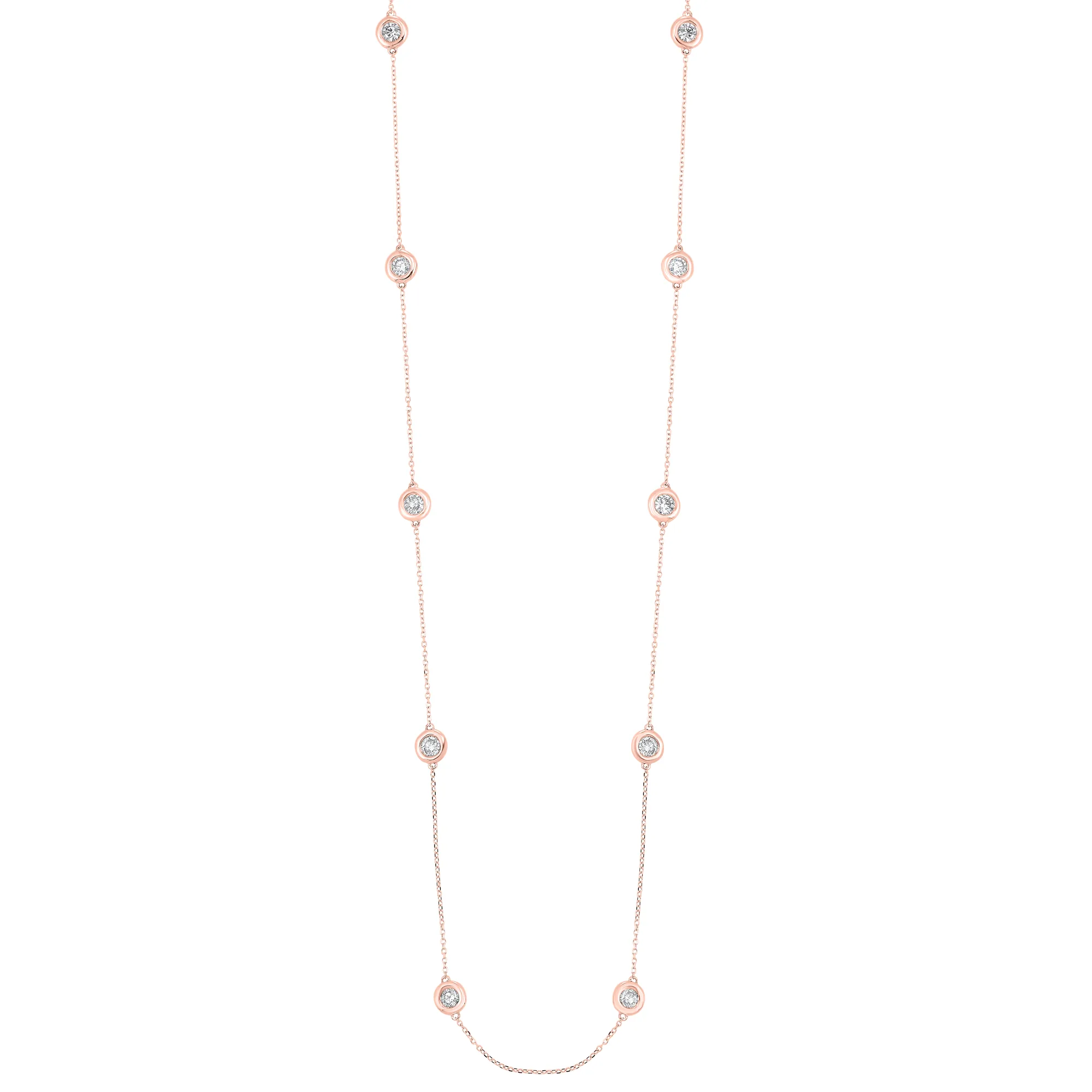 14Kt Rose Gold Diamond 1 1/2Ctw Necklace