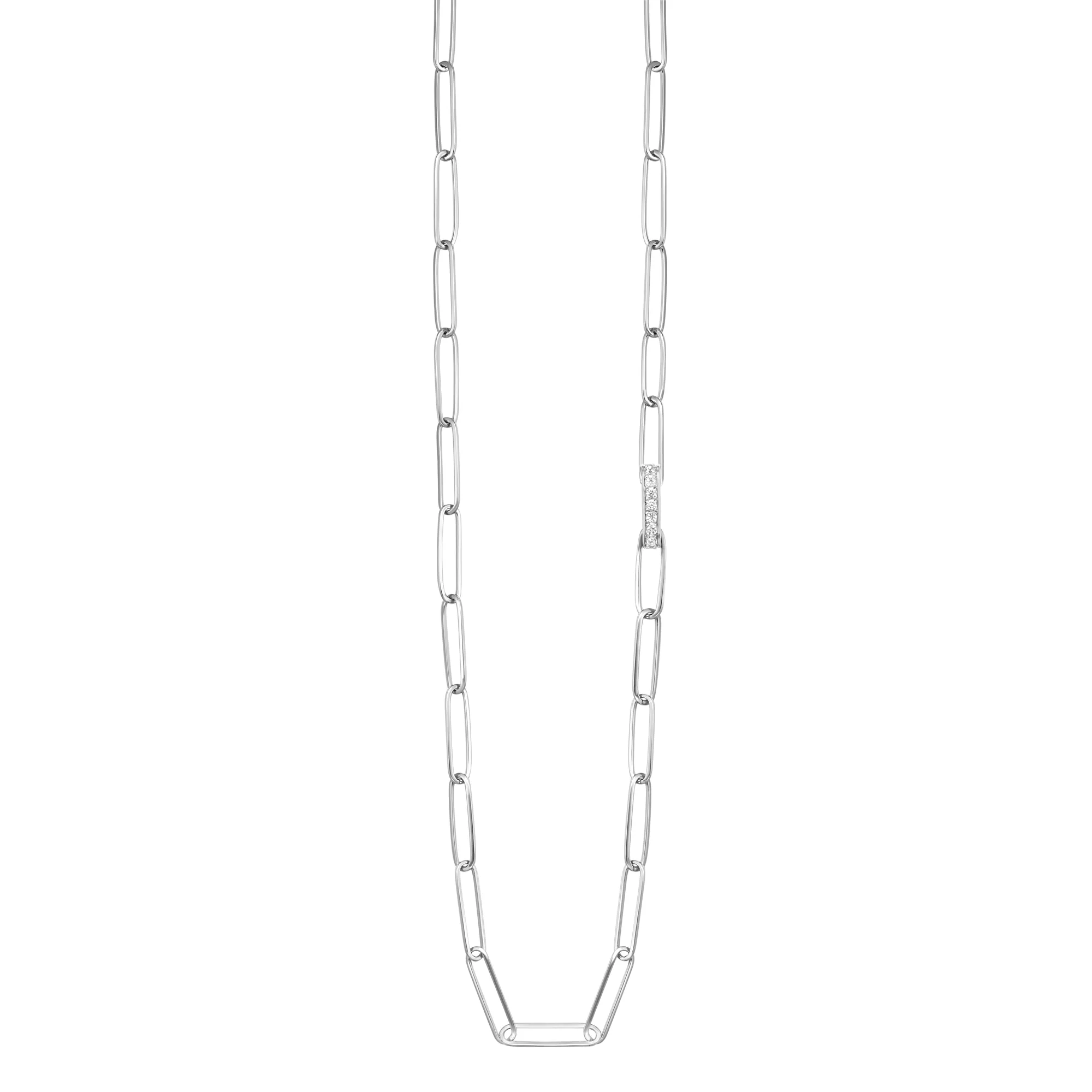 Silver White Diamond 1/10Ctw Necklace
